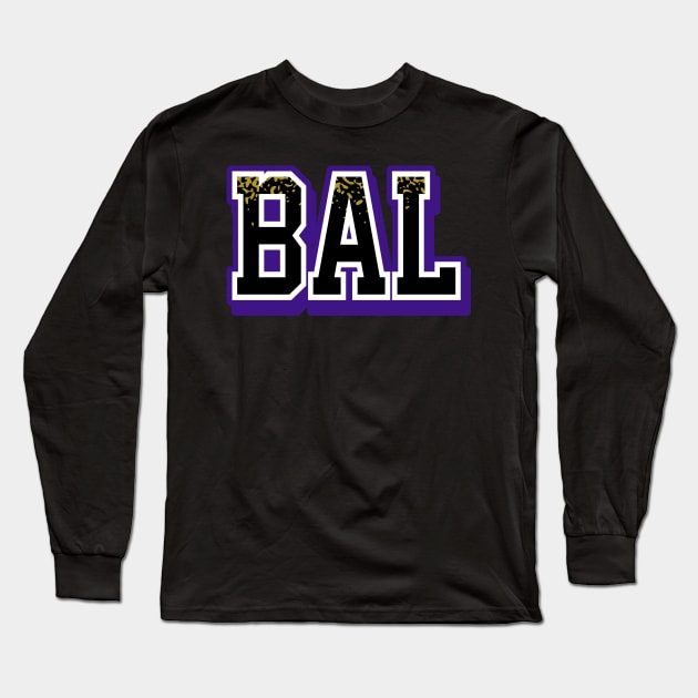 Baltimore Football Retro Sports Letters Long Sleeve T-Shirt by funandgames